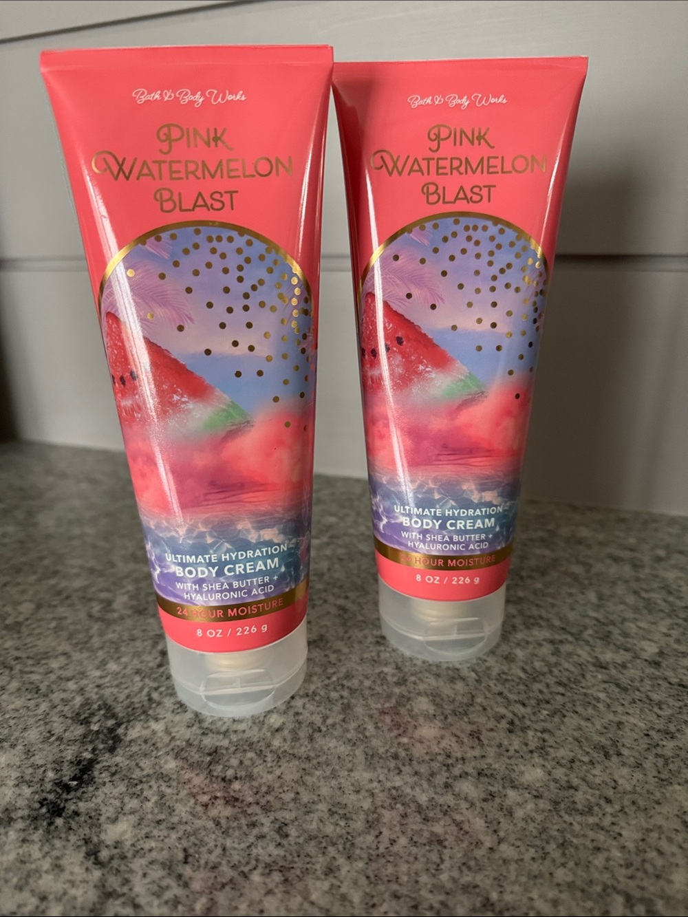 Bath & Body Works Pink Watermelon Blast Body Cream - Pink, Gold, Purple